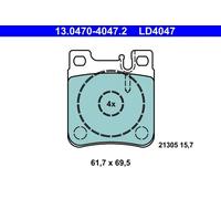 ATE 13.0470-4047.2 Brake pad set