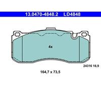 FRONT BRAKE PADS SET 13.0470-4848.2 ATE I