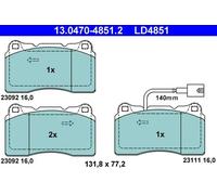 Brake pads 13.0470-4851.2 ATE for ALFA ROMEO 159 Sportwagon 159