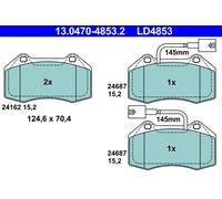 FRONT BRAKE PADS SET 13.0470-4853.2 ATE I