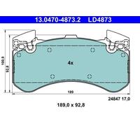 Brake pads 13.0470-4873.2 ATE for AUDI A7 Sportback A6 C7 A6 C7 Avant A8 D4