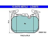 Brake pads 13.0470-4875.2 ATE for BMW 1 Sports Hatch 3 4 Coupe 3 Gran Turismo