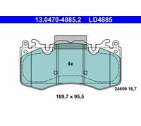 Brake pads 13.0470-4885.2 ATE for LAND ROVER RANGE ROVER IV RANGE ROVER SPORT II
