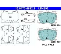 ATE 13.0470-4892.2 Brake pad set