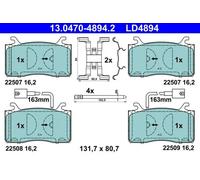 ATE 13.0470-4894.2 Brake pad set