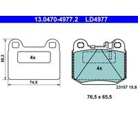 ATE 13.0470-4977.2 Brake pad set