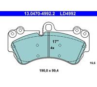 ATE Brake Pad Set 13.0470-4992.2, Disc Brake for VW Porsche Cayenne Touareg