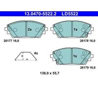 Fits ATE 13.0470-5522.2 HAM PADS. MAZDA P. 3 1,5-2,0 18- CERAMIC UK Stock
