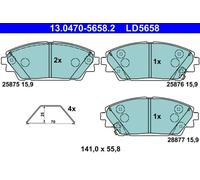 Brake pads 13.0470-5658.2 ATE for MAZDA 3 3 Saloon CX-3 CX-30