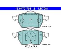 Fits ATE 13.0470-7081.2 Brake Pad Set, disc brake UK Stock