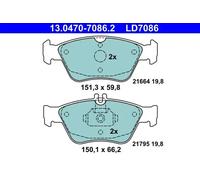 ATE 13.0470-7086.2 Brake pad set