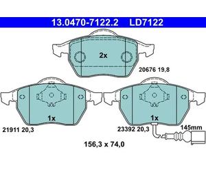 Brake pads 13.0470-7122.2 ATE for AUDI SKODA VW SEAT