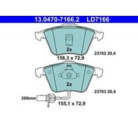 ATE Ceramic Brake pad set 13.0470-7166.2 incl. wear warning contact AUDI: A6 C5 Avant, Allroad C5, A6 C5 Saloon