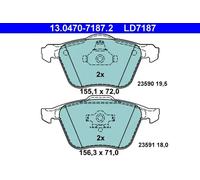 ATE 13.0470-7187.2 Brake pad set
