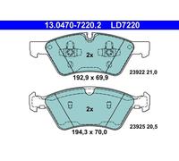 Brake pads 13.0470-7220.2 ATE for MERCEDES-BENZ R-CLASS GL-CLASS E-CLASS M-CLASS
