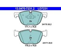 ATE Ceramic Brake pad set 13.0470-7231.2 prepared for wear indicator, excl. wear warning contact BMW: X6, X5