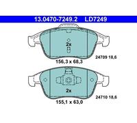 Brake pads 13.0470-7249.2 ATE for RENAULT MEGANE III Hatchback MEGANE CC CLIO IV