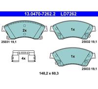 Fits ATE 13.0470-7262.2 Brake Pad Set, disc brake DE stock