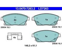 Brake pads 13.0470-7263.2 ATE for OPEL CHEVROLET VAUXHALL
