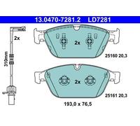 Brake pads 13.0470-7281.2 ATE for AUDI A8 D4