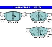 Brake pads 13.0470-7284.2 ATE for HONDA CIVIC IX CIVIC IX Saloon CIVIC IX Tourer