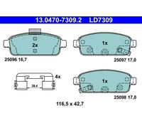 Brake pads 13.0470-7309.2 ATE for OPEL VAUXHALL