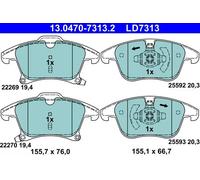 Brake pads 13.0470-7313.2 ATE for FORD MONDEO V Saloon MONDEO V Hatchback S-MAX
