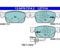 Brake pads 13.0470-7314.2 ATE for AUDI A4 B9 A4 B9 Avant A4 Allroad B9 A5