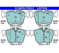 ATE 13.0470-7316.2 Brake pad set