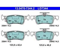 Brake pads 13.0470-7344.2 ATE for FORD FIESTA VII FIESTA VII Van