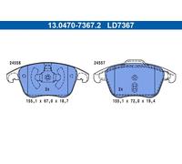 Brake pads 13.0470-7367.2 ATE for DS PEUGEOT OPEL CITROËN