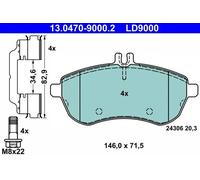 NEW DISC BRAKE PADS SET FOR MERCEDES BENZ C CLASS W204 OM 651 911 ATE T1622