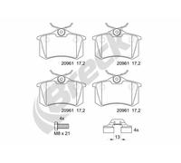 Brake Pad Set, disc brake BRECK 20961 10 704 00 for AUDI A3 (8P1) 2 2003-2012