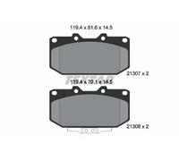 Textar Front Brake Pad Set 2130701 Full Set of 4 Fits Nissan Fairlady Z Subaru Impreza Silvia Toyota