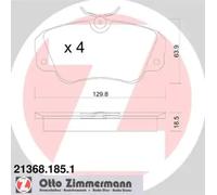 ZIMMERMANN 21368.185.1 Brake pad set