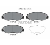 Brake pads 2149704 TEXTAR for HONDA PRELUDE Mk IV ACCORD Mk IV ACCORD Mk V