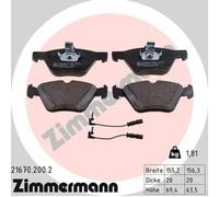 Brake pads 21670.200.2 ZIMMERMANN for MERCEDES-BENZ CHRYSLER