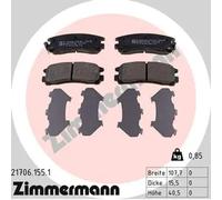 Brake pads 21706.155.1 ZIMMERMANN for MITSUBISHI HYUNDAI