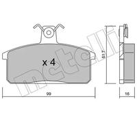 Brake pads 22-0026-0 METELLI for LANCIA SEAT SUZUKI
