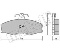 BRAKE PAD SET DISC BRAKE 22-0039-0 FOR SKODA FORMAN/Forman FAVORIT/Pickup 1.9L