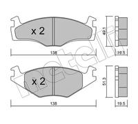 BRAKE PAD SET DISC BRAKE 22-0045-1 FOR VW SANTANA GOLF/III/Van/Mk/ SCIROCCO