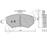 BRAKE PAD SET DISC BRAKE 22-0050-0 FOR VW GOLF/III/Van/Mk QUANTUM CARAT SEAT