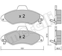Brake pads 22-0071-1 METELLI for FORD ESCORT Mk VII ESCORT Mk VII Saloon