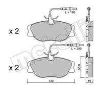 Brake pads 22-0072-3 METELLI for PEUGEOT FIAT CITROËN