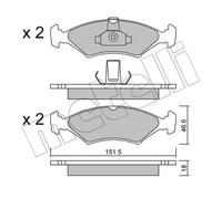 Brake pads 22-0093-0 METELLI for FORD MAZDA