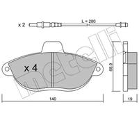 metelligroup 22-0105-0 Brake Pads, Made in Italy