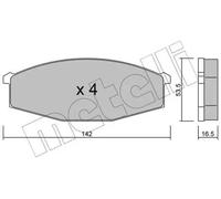 Brake pads 22-0110-0 METELLI for NISSAN PATROL III/1 Station Wagon PATROL GR