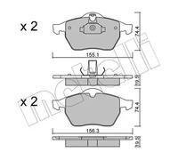 Brake pads 22-0118-0 METELLI for OPEL SAAB