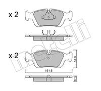 BRAKE PAD SET DISC BRAKE 22-0124-0 FOR BMW 3/Convertible/E6/Compact/Z/Roadster