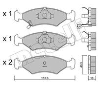 Brake pads 22-0127-0 METELLI for KIA MENTOR Saloon MENTOR SHUMA Saloon SHUMA I